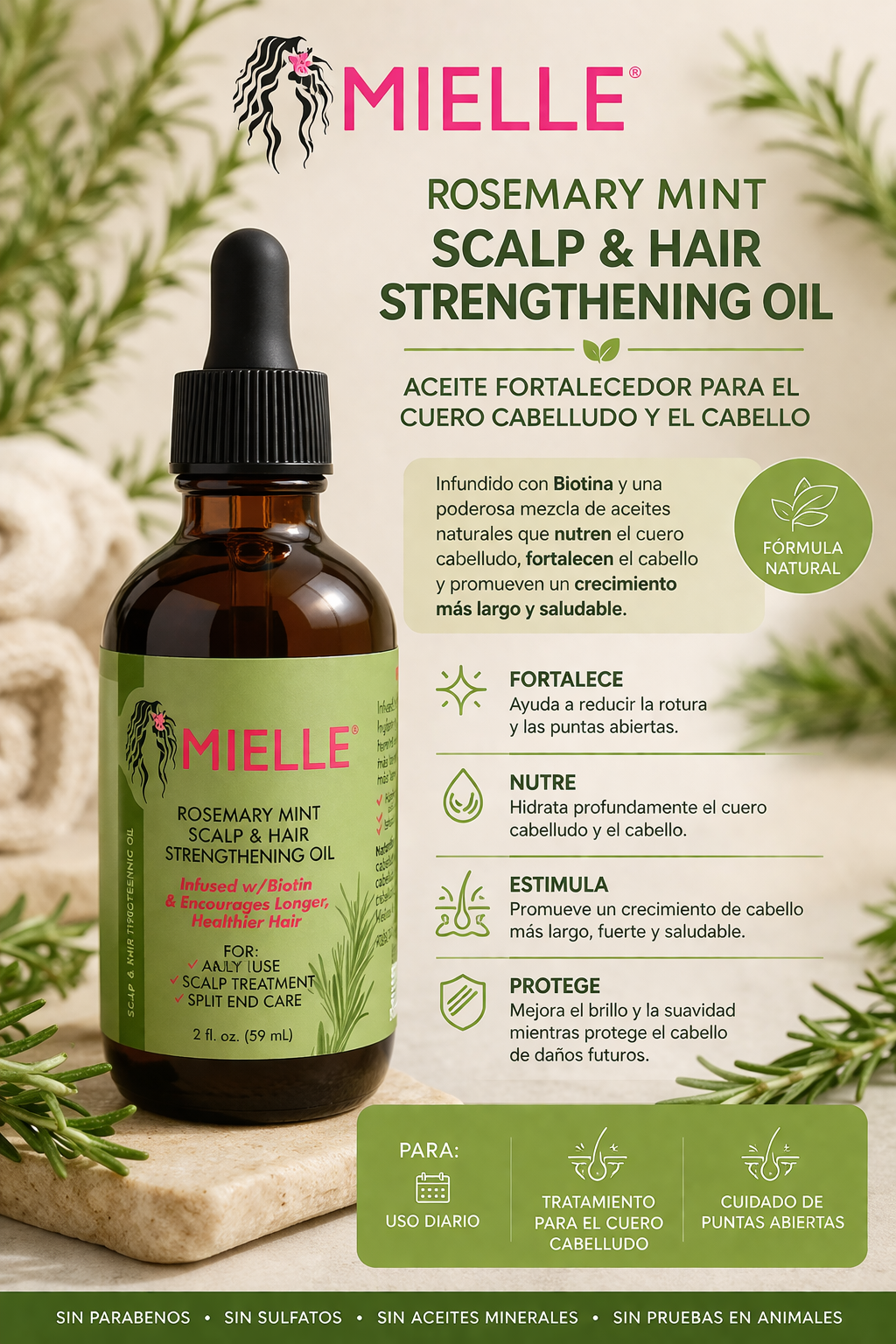 Rosemary Mint Scalp & Hair Strengthening oil
