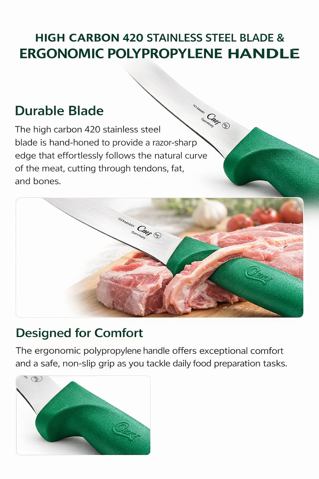 Curved Stiff Boning Knife 6