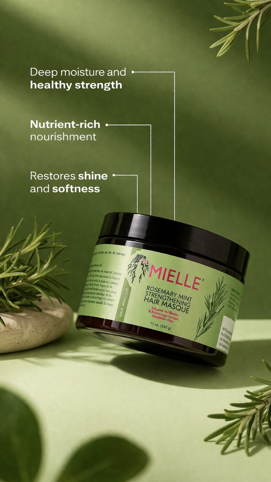 Rosemary Mint Strengthening Hair Masque