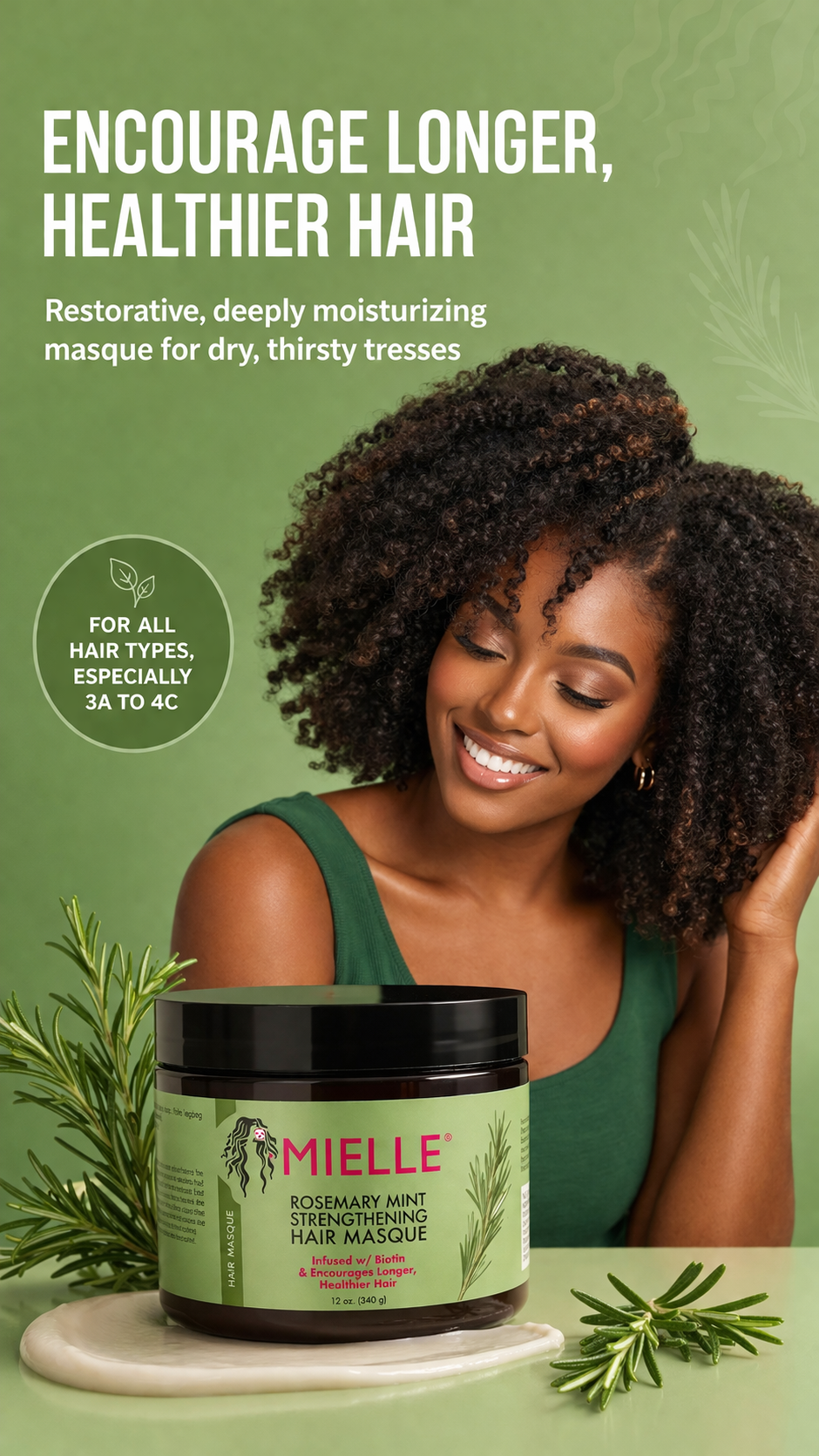 Rosemary Mint Strengthening Hair Masque