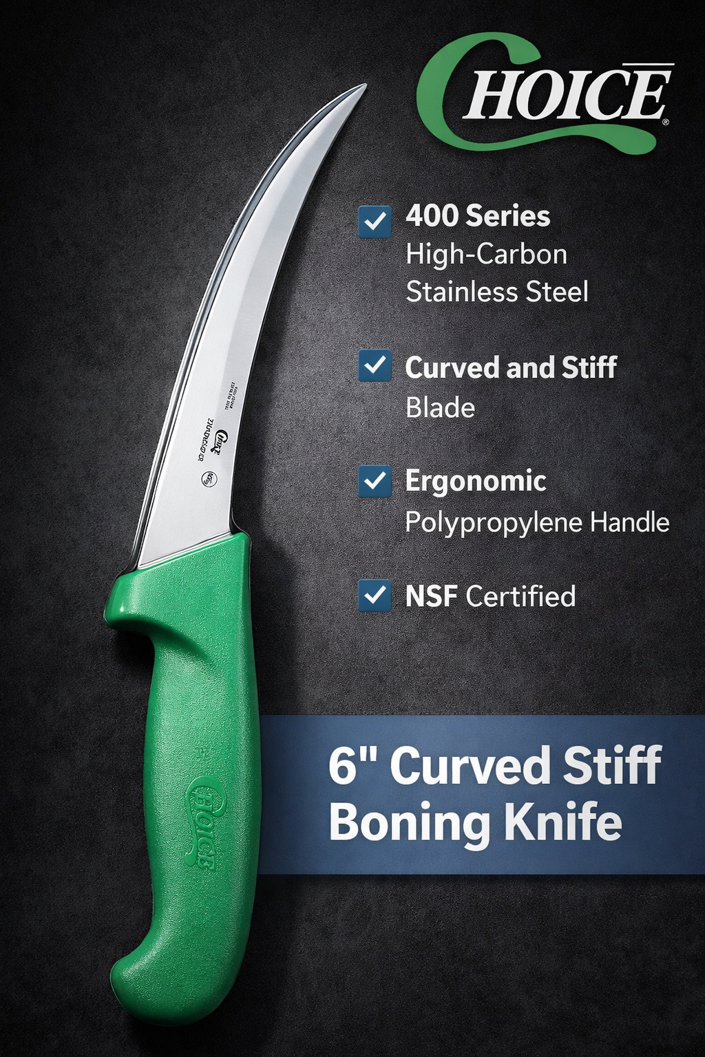 Curved Stiff Boning Knife 6