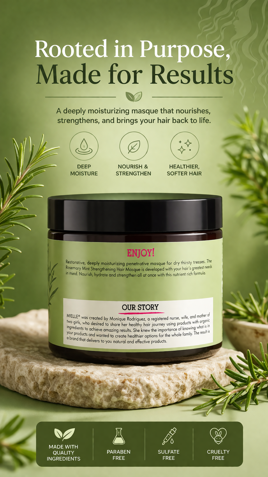 Rosemary Mint Strengthening Hair Masque